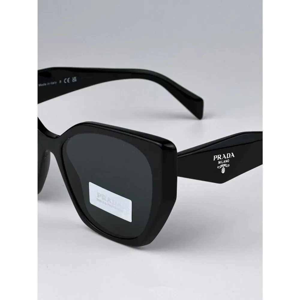 NEW Prada PR19ZS 1AB5S0 Black Dark Grey Women Cat Eye Sunglasses PR 19ZS
